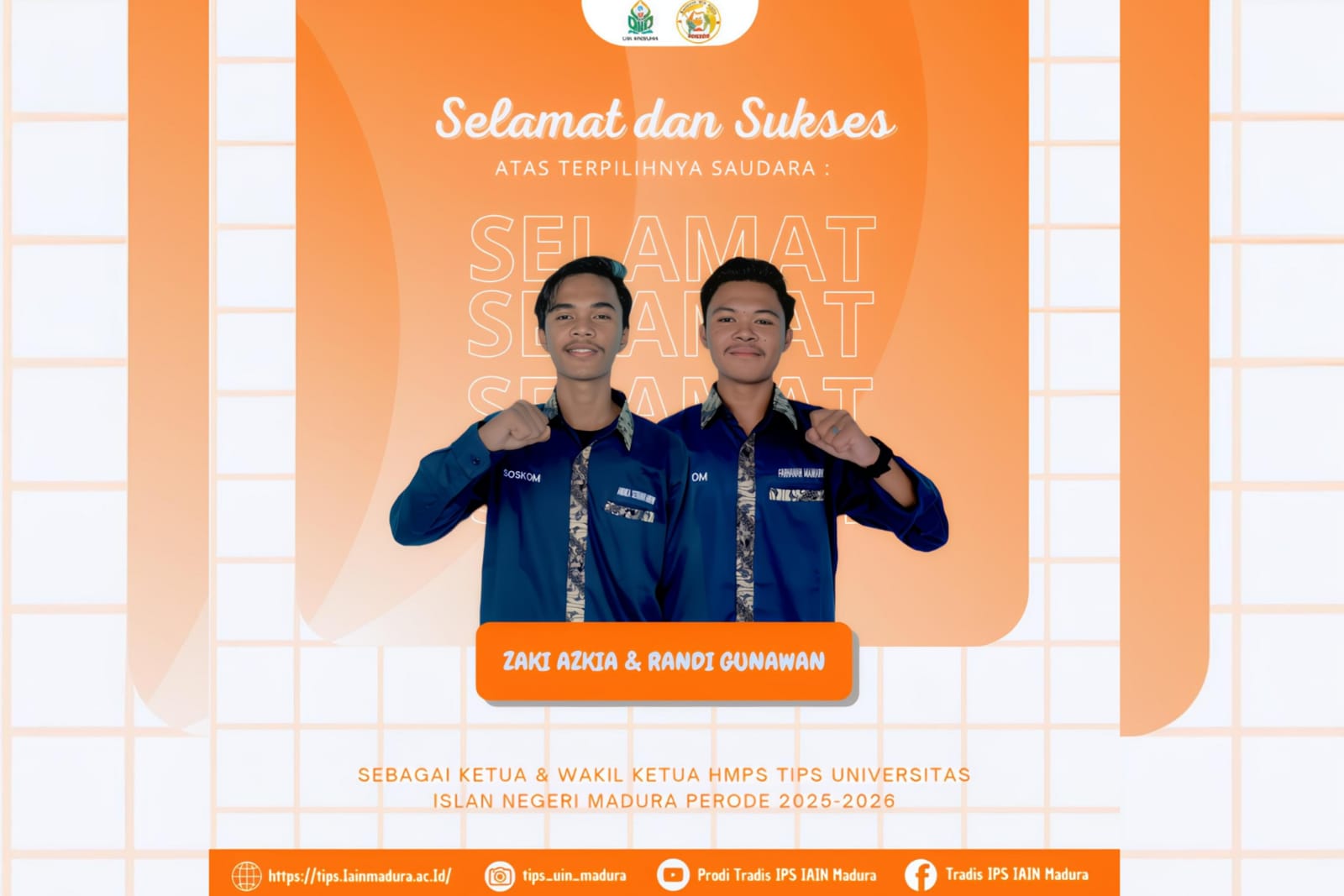 Selamat dan Sukses, Ketua dan Wakil HMPS IPS 2025-2026 Resmi di Rilis, Zaki dan Randi Siap Mengemban Amanah.