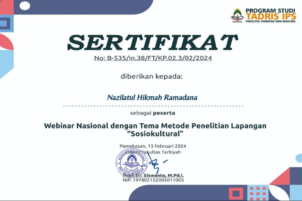MAHASISWA TADRIS IPS JADI PRESENTER DI WEBINAR NASIONAL