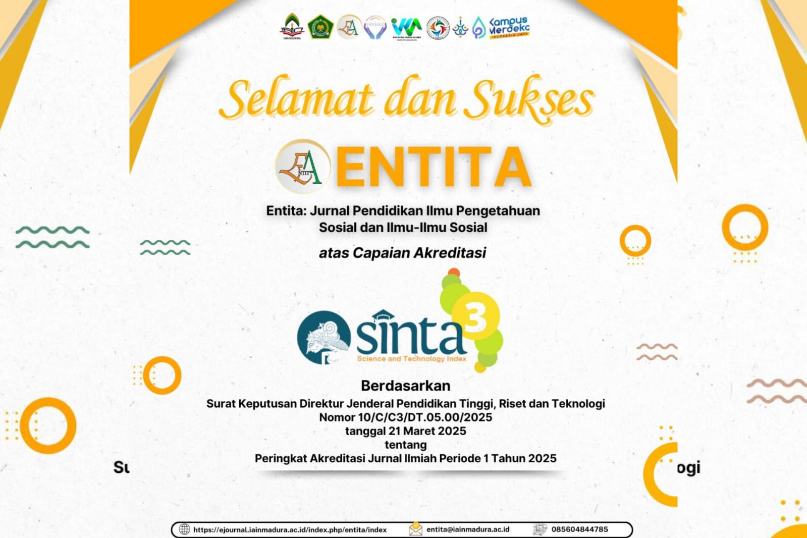 Jurnal Entita Raih Akreditasi Sinta 3, Bukti Komitmen terhadap Publikasi Ilmiah