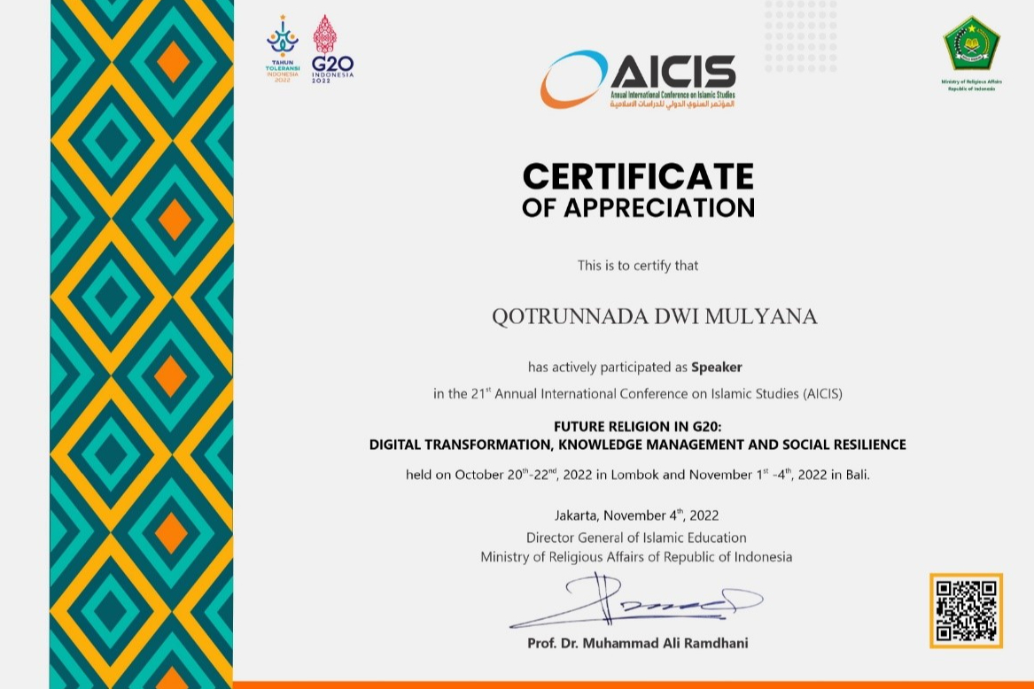 MAHASISWA TADRIS IPS JADI PRESENTER DI 21st ANNUAL INTERNATIONAL CONFERENCE on ISLAMIC STUDIES (AICIS)